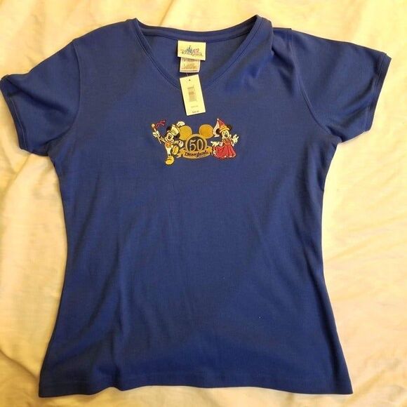 Womens M Baby Tee TShirt Disneyland 50th Anniversary Happiest Homecoming Disney - Picture 1 of 8